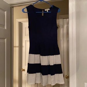 Blues dress with white stripes